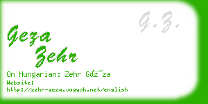 geza zehr business card